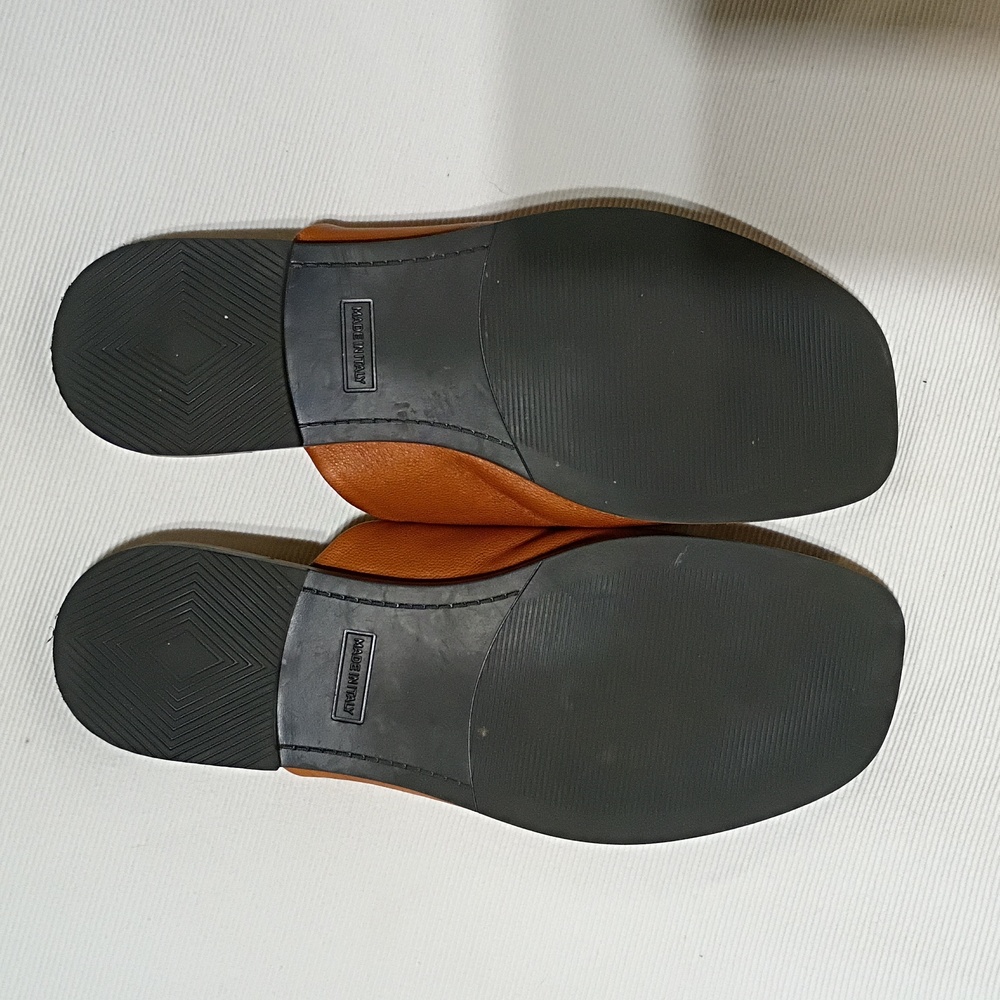 Avellini Genuine Brown Leather Slide - Picture 6 of 8